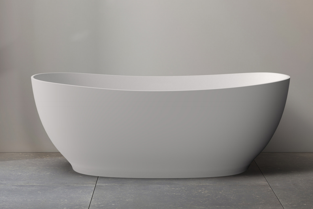 RIVA LAYLA Freestanding Matte White Super Slim Edge Oval Bathtub| Available in 1500mm & 1700mm