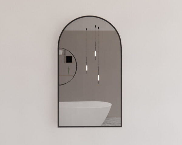 RIVA Framed Arch Mirror – Matt Black / Brushed Nickel / Brushed Gold | 450×800mm & 600×900mm