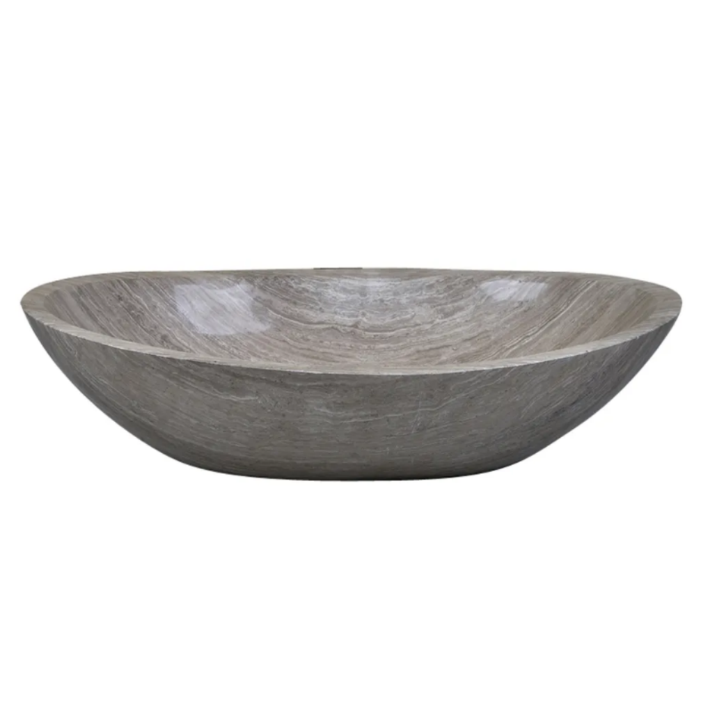 Infinity Nature Grey Marble Stone Oval Above Counter Art Basin 500*350*150mm