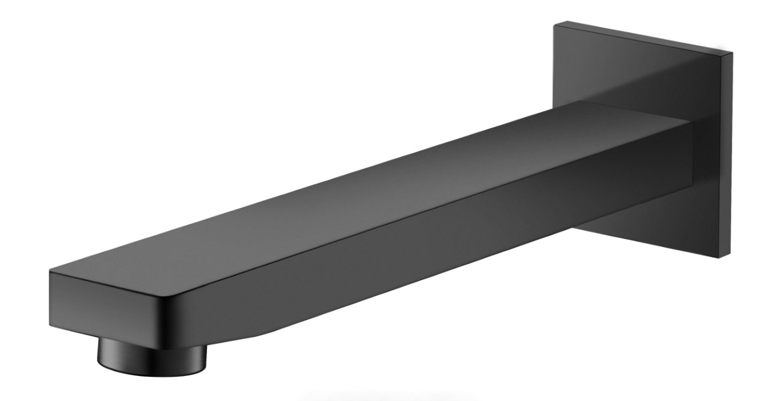 Ikon Ceram Solid Square Bath Spout | Chrome, Brushed Nickel, Matte Black, Brushed Gold