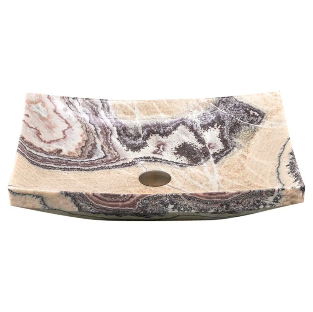 Infinity Purple Onyx Stone Special Shape Above Counter Art Basin 550*380*140mm