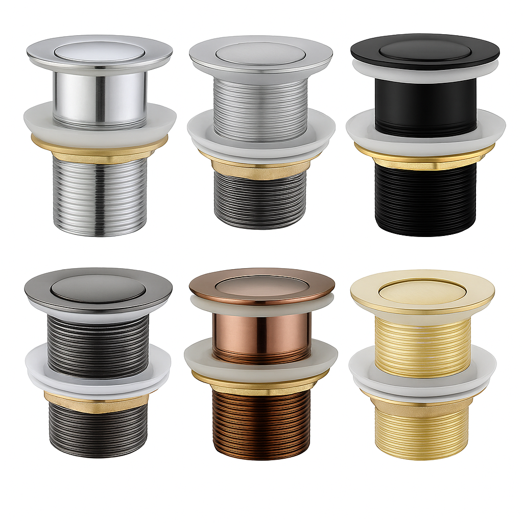 32mm Basin Pop-Up Waste Without Overflow – Multiple Finishes | Solid Brass