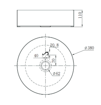 Infinity Gun Metal Handmade Stainless Steel Round Above Counter Basin 380*380*110mm