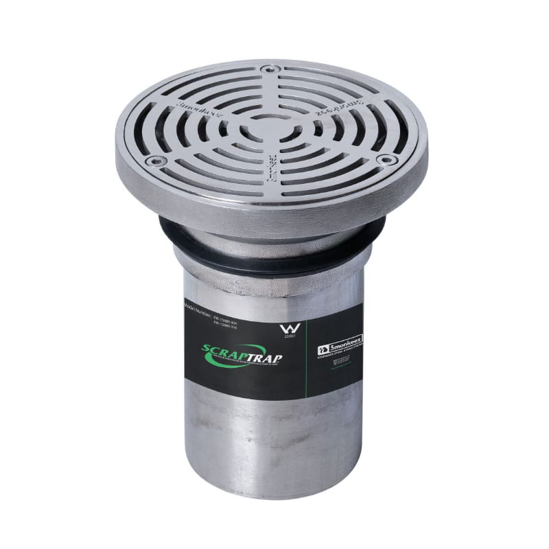 Stainless steel 150mm round floor waste arrestor with heel proof grate for modern bathrooms
