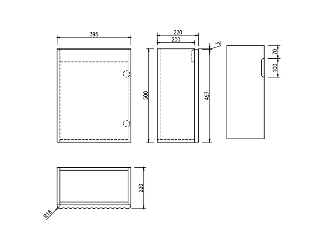 Mercio RHEA 400mm Wall Hung Vanity – Natural Oak Fluted Design