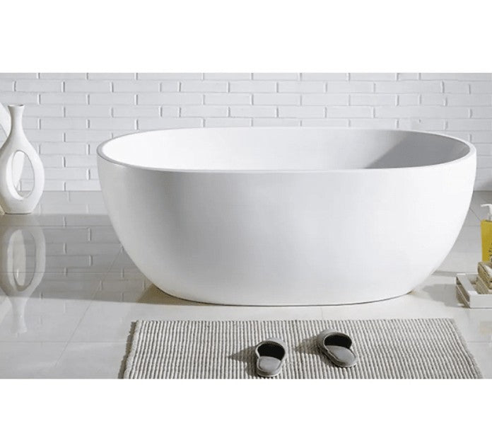 INFINITY Noah Freestanding Egg Shape White Acrylic Bathtub – 1400mm / 1500mm / 1700mm | Gloss White & Matte White