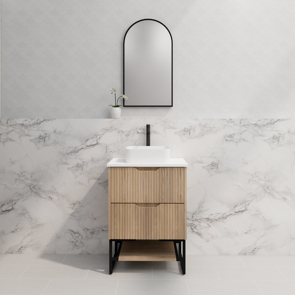 RIVA Bali Freestanding Vanity – American Oak Fluted | 600–1500mm