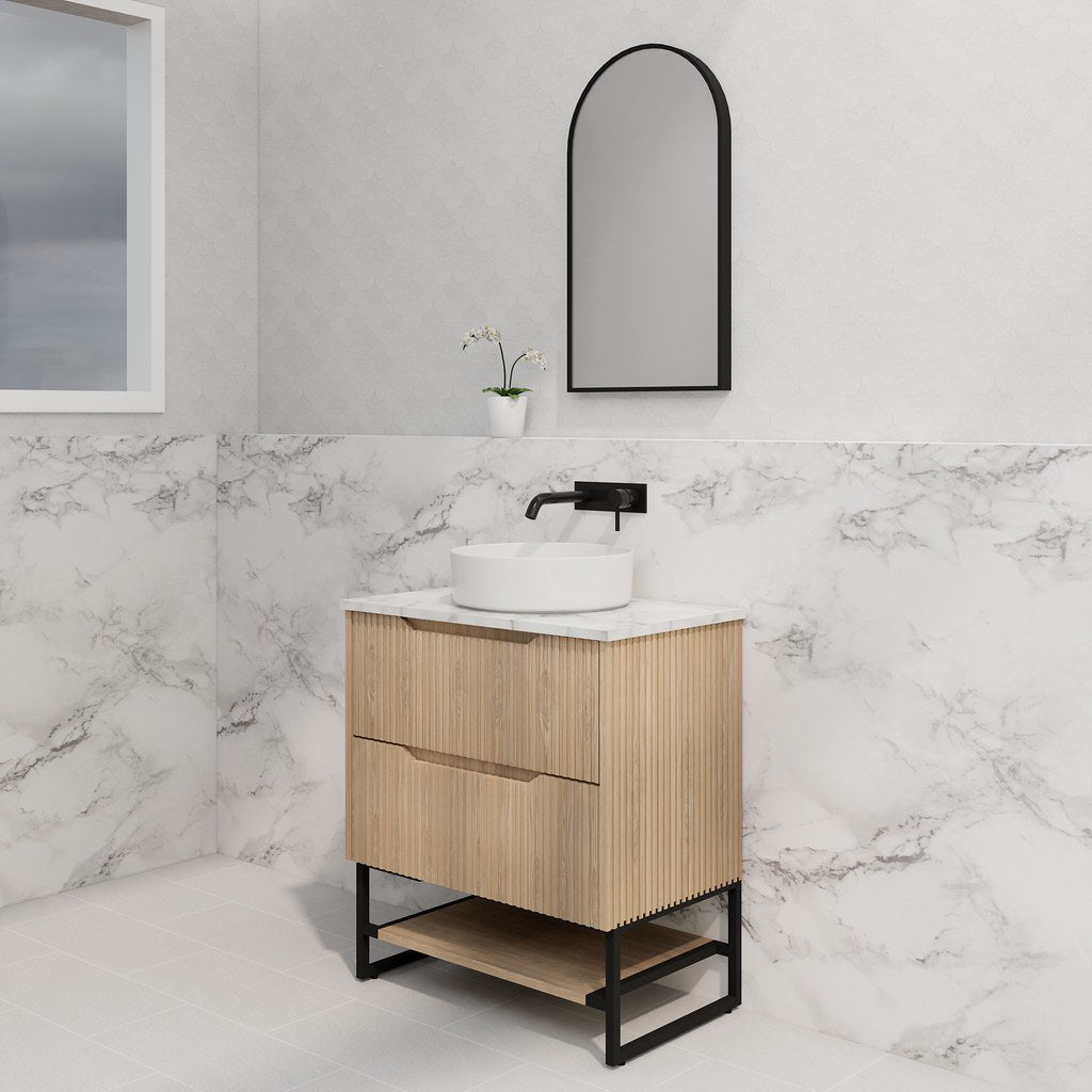 RIVA Bali Freestanding Vanity – American Oak Fluted | 600–1500mm