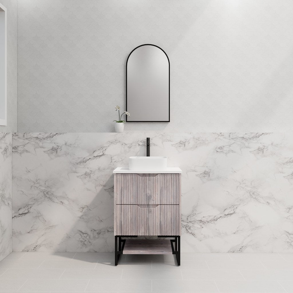 RIVA Bali Freestanding Vanity – White Oak Fluted | 600–1500mm