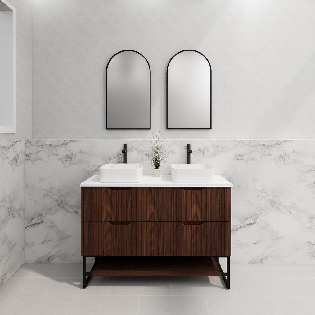 RIVA Bali Freestanding Vanity – Brown Oak Fluted | 600–1500mm