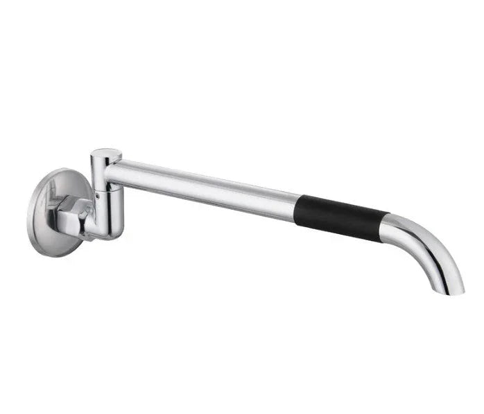 Modern chrome wall-mounted bath spout with black accent, Secasa Home bathroom tapware