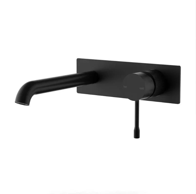 Modern matte black wall-mounted bathroom tap with single mixer, Secasa Home tapware