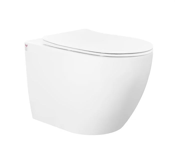 Inspire Voghera Gloss White Rimless Soft Close Seat Wall Hung Pan