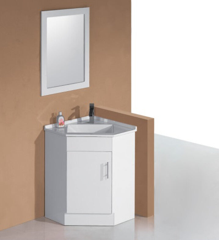 SUNNY Freestanding Corner Vanity with Poly Marble Top | 600–900mm