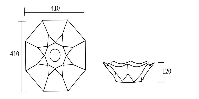 Infinity Gloss White/Matt White/Matt Black Ceramic Above Counter Basin 410*410*120mm