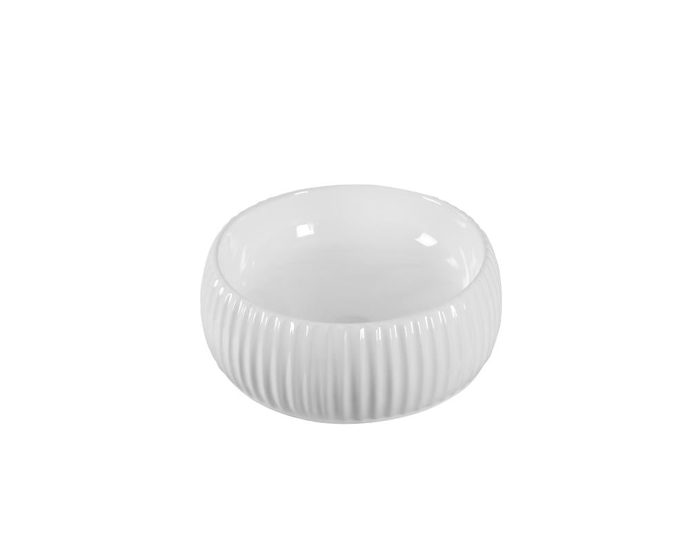 Infinity Round Gloss White/Matt White Ceramic Above Counter Basin 420*420*135mm