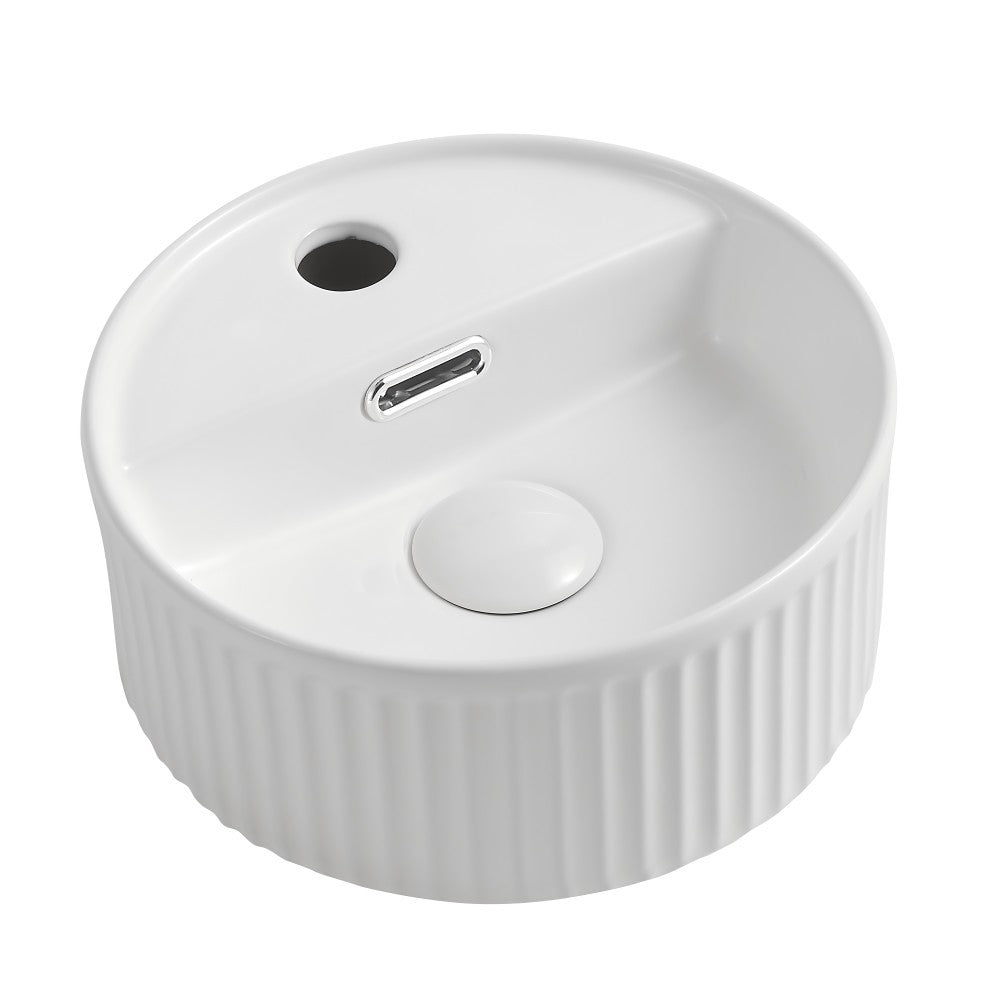 Infinity Round Gloss White Ceramic Above Counter Basin 280*280*120mm