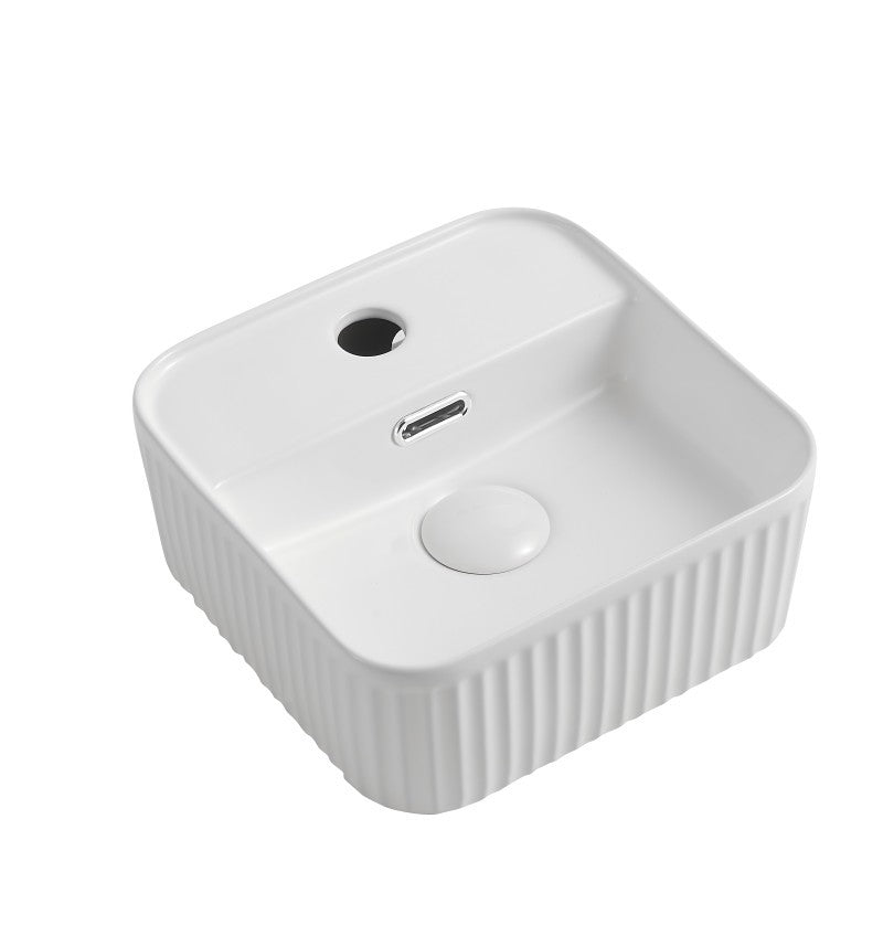 Infinity Square Gloss White Ceramic Above Counter Basin 275*275*120mm