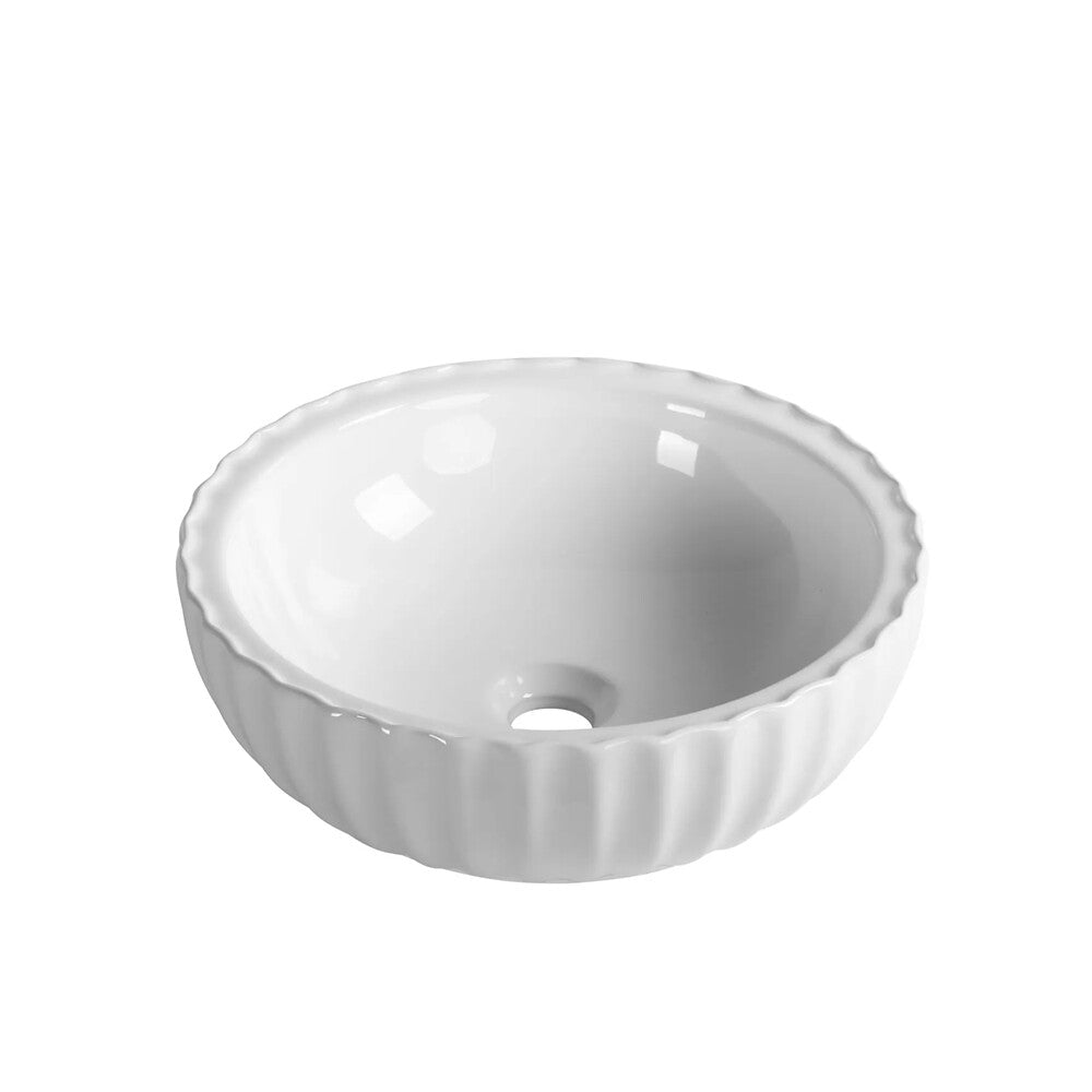 Infinity Round Gloss White Ceramic Above Counter Basin 400*400*135mm