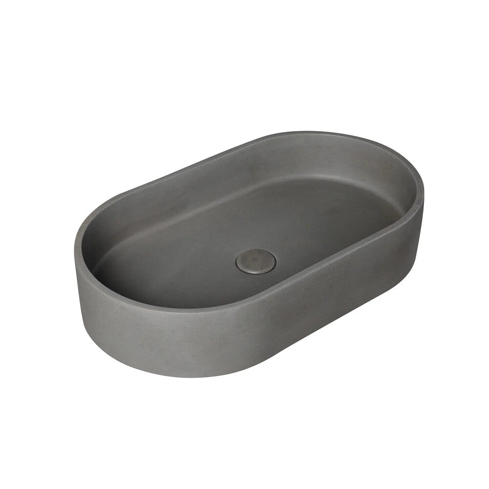 Infinity Matte Grey Concrete Oval Above Counter Basin 582*365*120mm