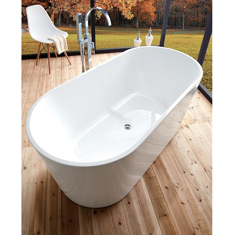SUNNY 715 Freestanding Bathtub – Gloss White | Oval Acrylic Design | Available in 1400mm, 1500mm & 1700mm
