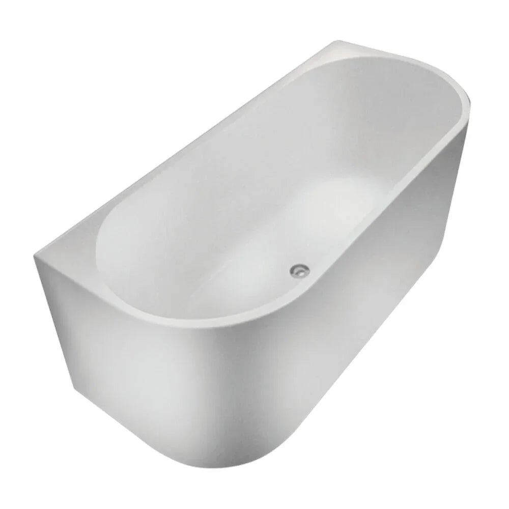 Modern freestanding white bathtub from Secasa Home, minimalist bathroom design