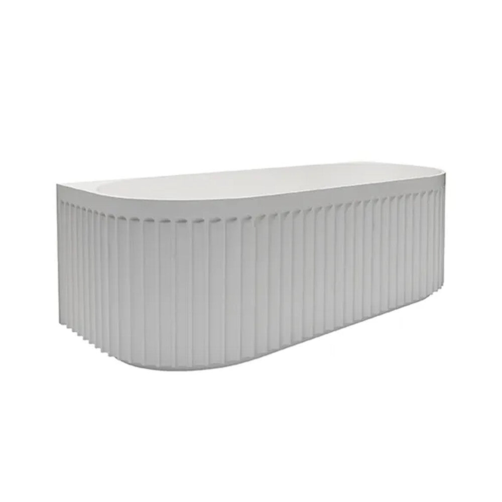 INFINITY Artemis Back-to-Wall Matte White Acrylic Freestanding Bathtub | Available in 1500mm & 1700mm