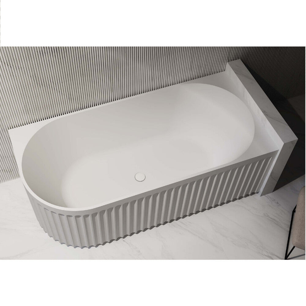 RIVA ROMA FLUTED CORNER BATHTUB – GLOSS WHITE & MATTE WHITE | Left & Right Corner | Available in 1500mm & 1700mm Sizes