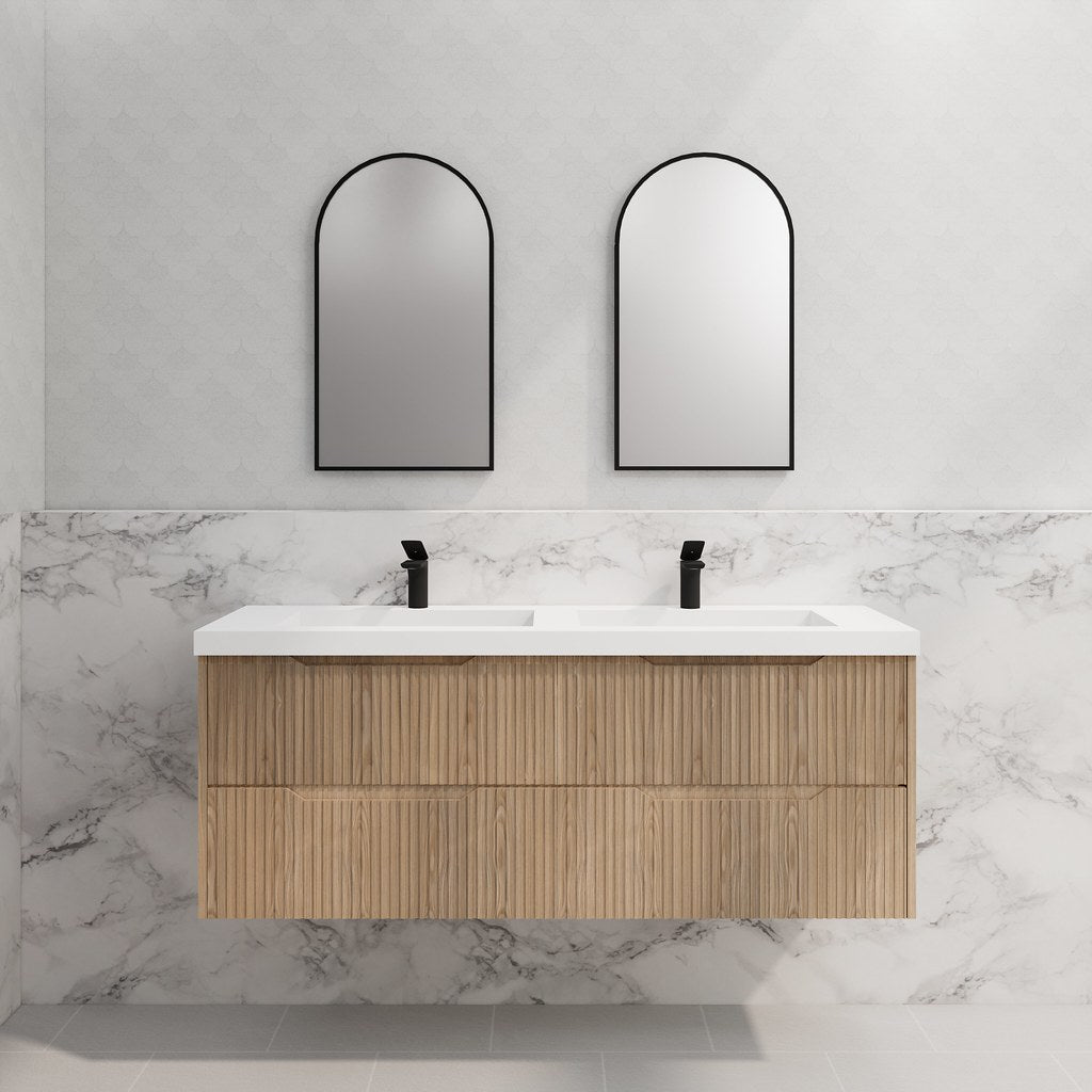 RIVA Bali Wall Hung Vanity – American Oak Fluted | 600–1500mm