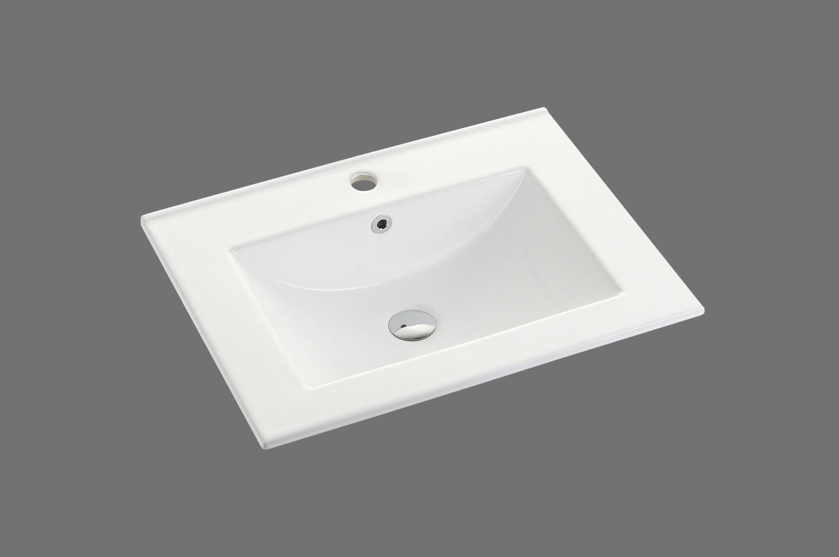 ABS Handy Slim Square Gloss White Ceramic Top With Overflow | 600–1500mm