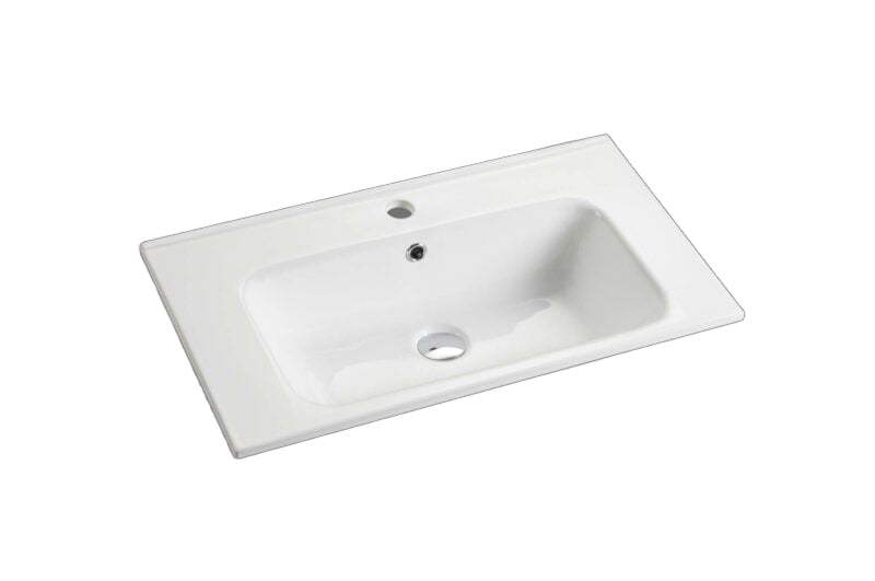 ABS Eden Slim Curved Gloss White Ceramic Top With Overflow 610-1210*465*175mm