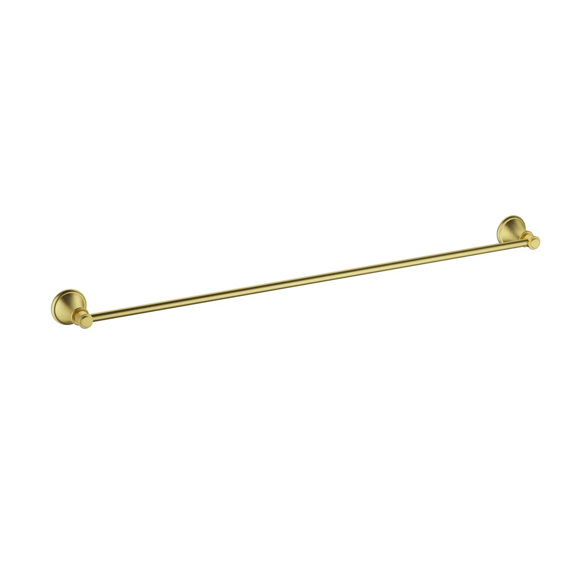 Modern brushed gold bathroom towel rail on white background, Secasa Home accessory
