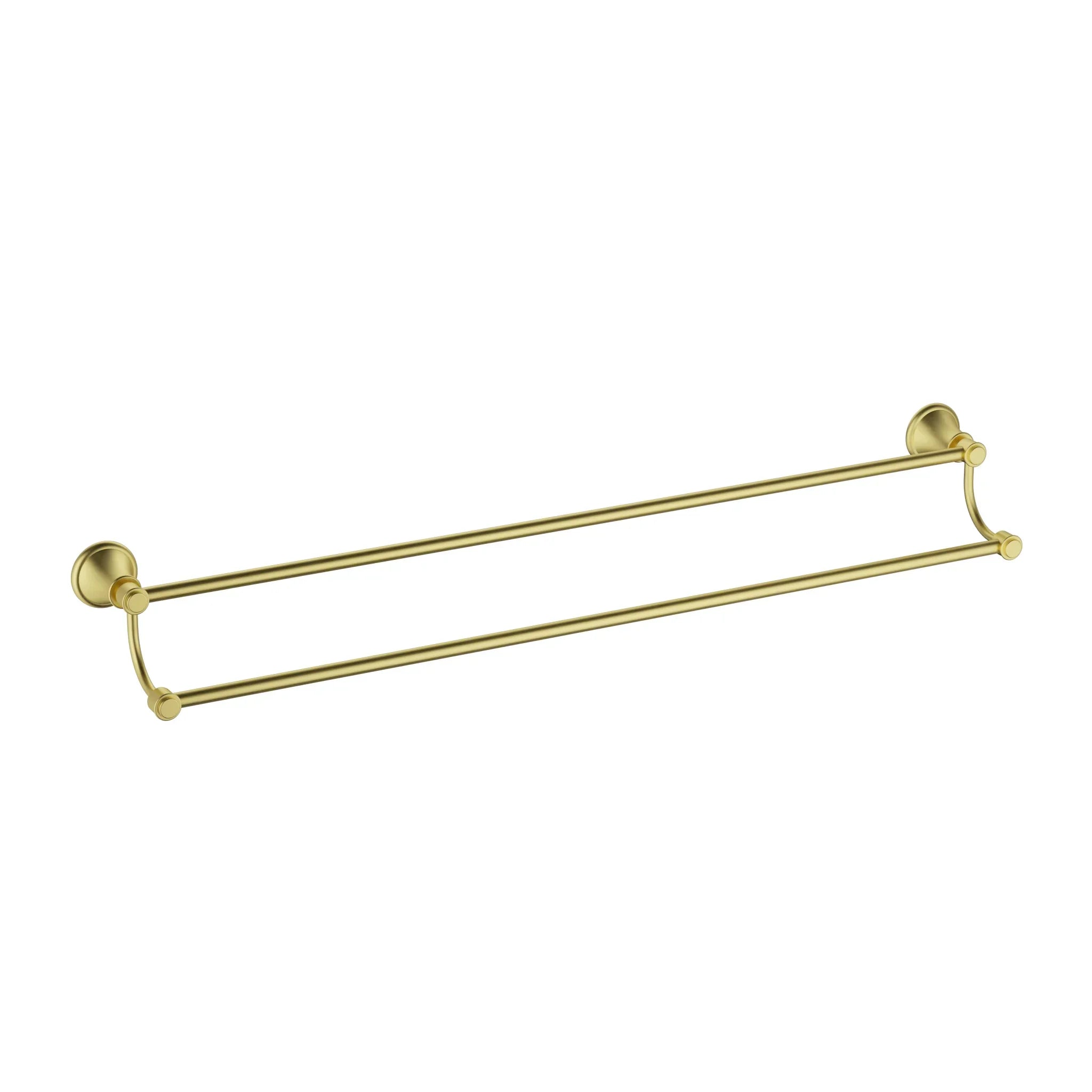 Brushed gold double towel rail, modern bathroom accessory by Secasa Home