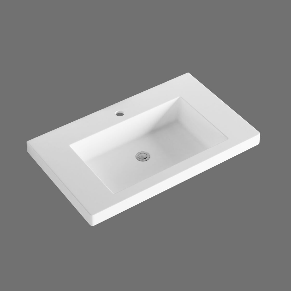 ABS Volvo Gloss White | Matte White Polymarble Top With No Overflow 600-1500mm