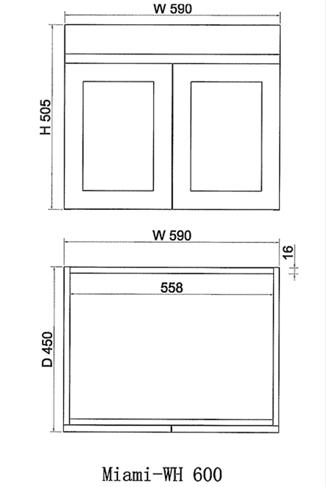 ABS MIAMI Wall Hung Vanity – Matt White Shaker | 600–1200mm