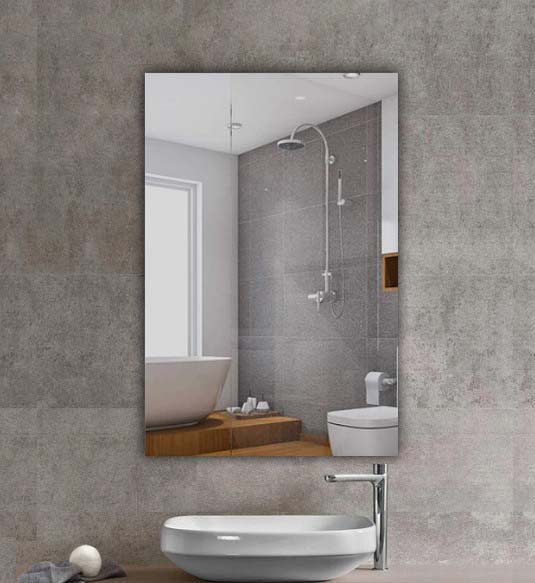 RIVA Frameless Pencil Edge Rectangular Mirror – 450 to 1500mm – Wall Mounted | Copper-Free Glass