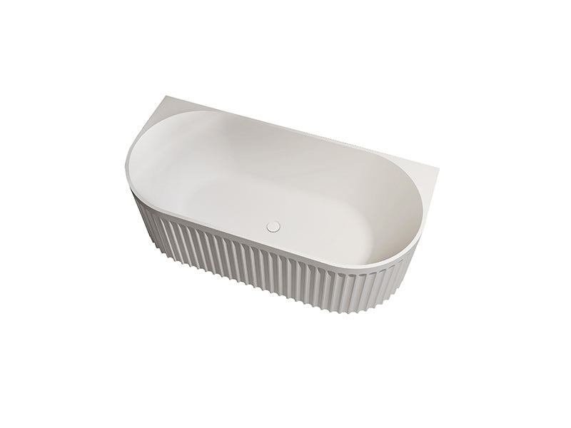 INFINITY Artemis Back-to-Wall Matte White Acrylic Freestanding Bathtub | Available in 1500mm & 1700mm
