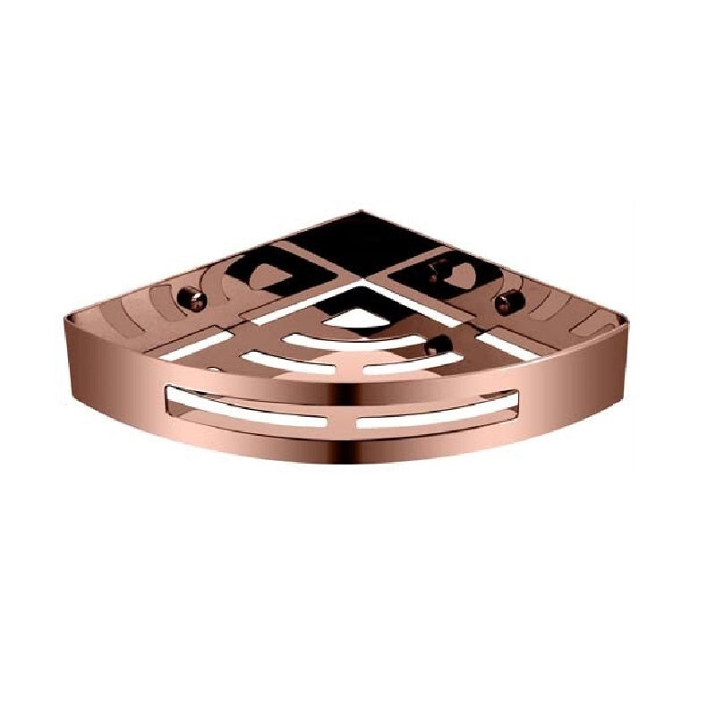 HELLYCAR Universal Stainless Steel Corner Shelf | Chrome, Matte Black, Rose Gold