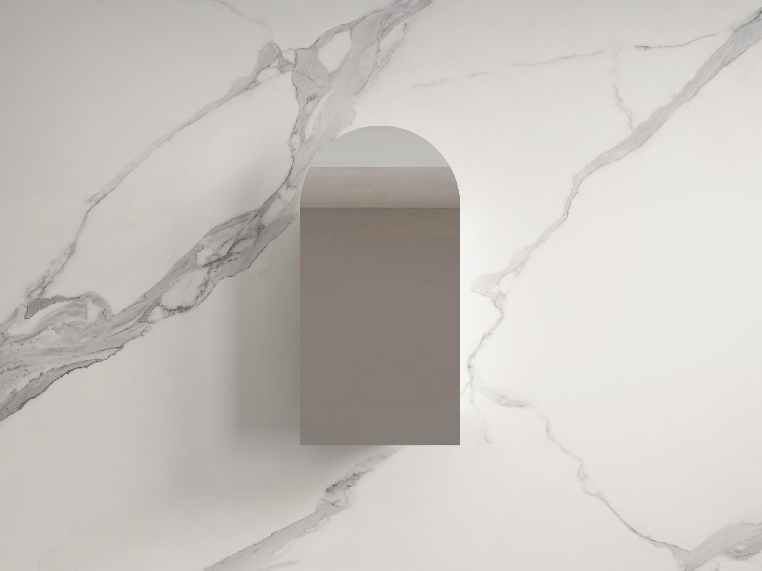 Infinity Bianco Arch Plywood Shaving Cabinet – 550 × 900mm (Matt White / Matt Black)