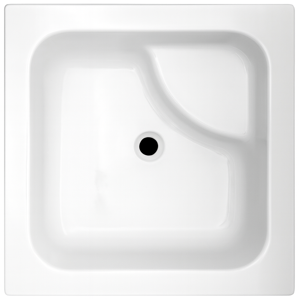 BROADWAY BEBE Built-In Bathtub – Gloss White | 905mm Square Compact Drop-In Bath
