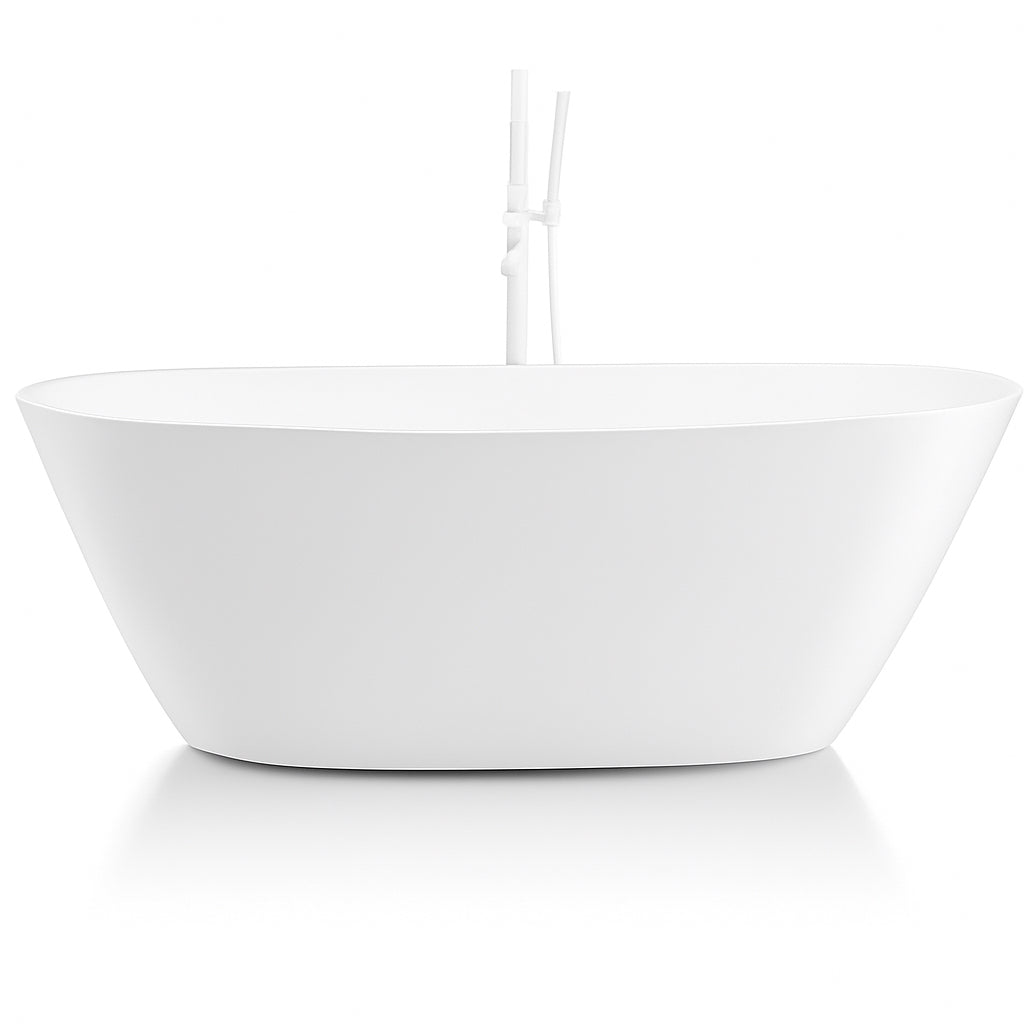 Broadway FS13 Freestanding Oval Gloss white Acrylic Bath – 1800mm | Gloss White or Black Exterior + White Interior