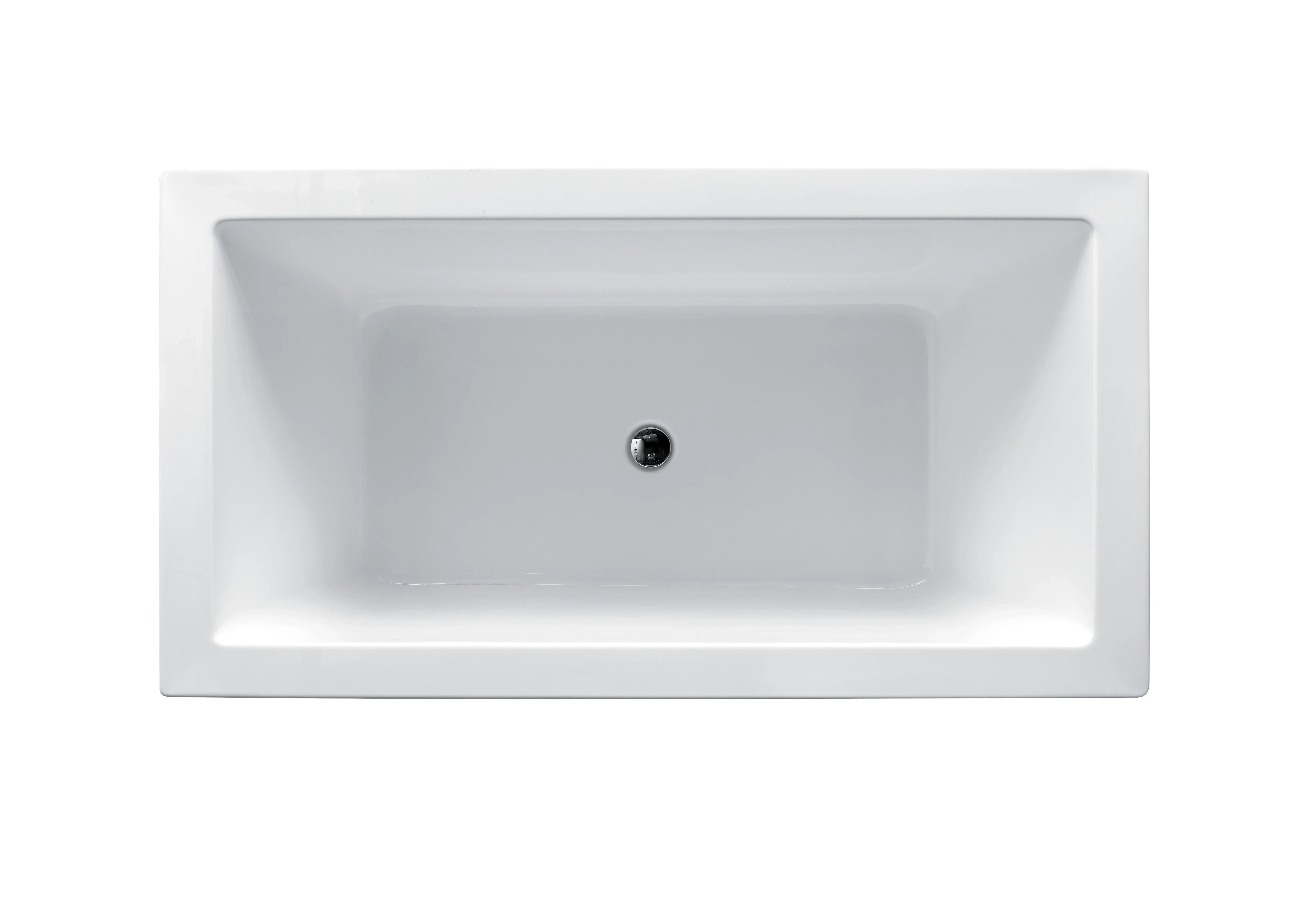Modern rectangular freestanding bath with glossy white finish from Secasa Home