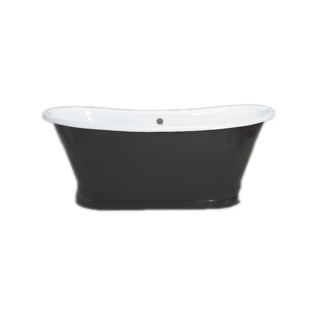 Modern black and white freestanding bath from Secasa Home on white background