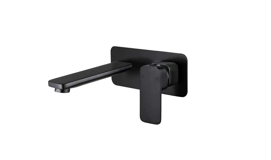 Hellycar ELEGANT Wall Mixer with Outlet / Spout 180mm | Chrome, Matt Black