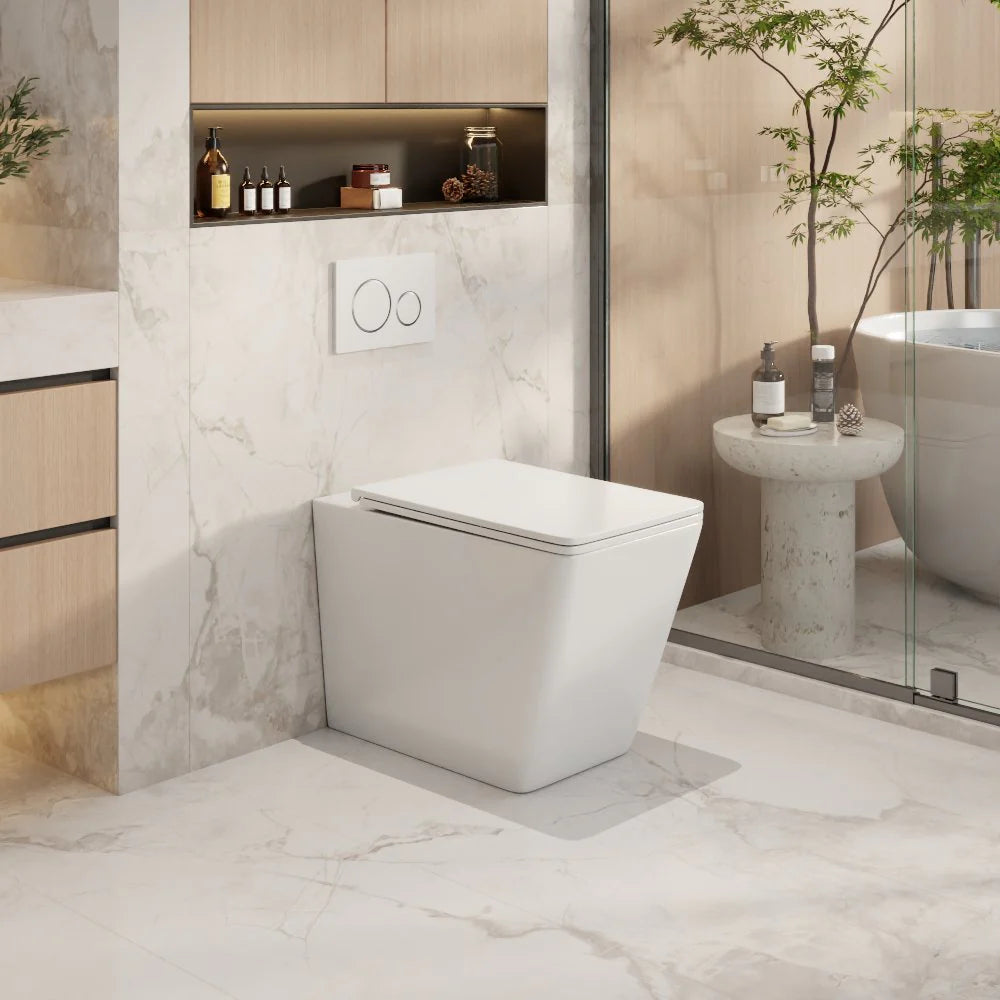 Mercio Enox99 Rimless Flush Gloss White Wall-Faced Floor Pan