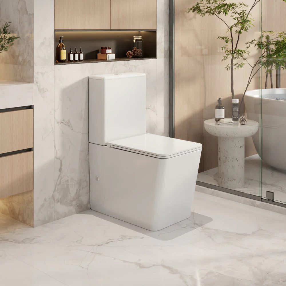 Mercio Enox Rimless Flush Back to Wall Gloss White Toilet Suite