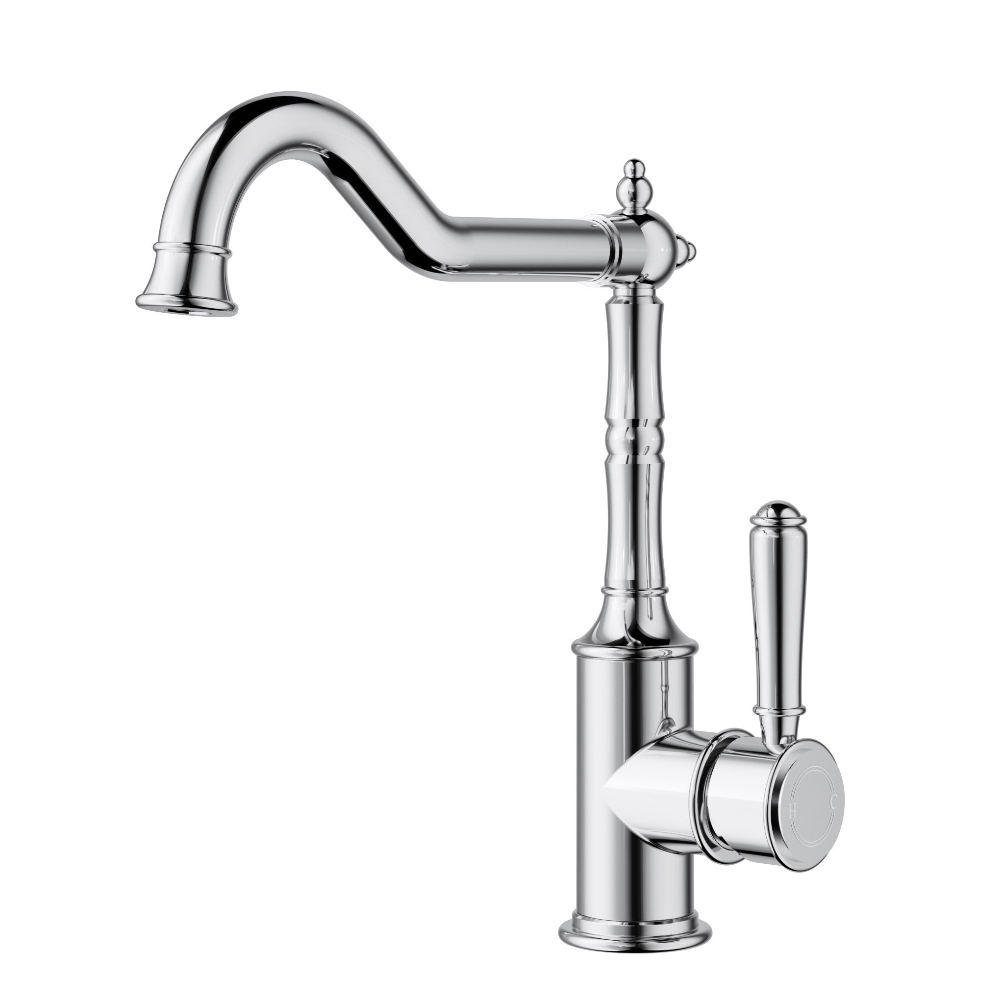 IKON CLASICO Hook Spout Sink Mixer | Chrome, Brushed Nickel, Matte Black, Brushed Gold