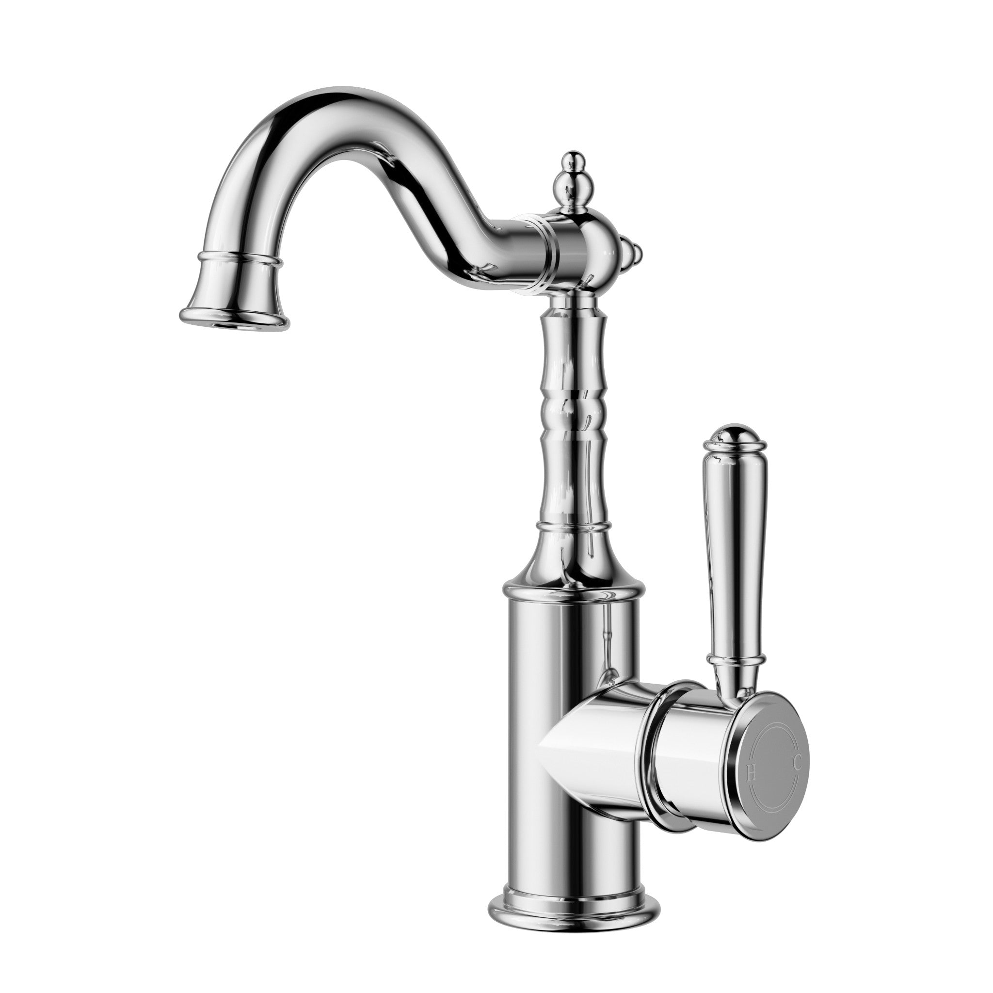 IKON CLASICO Tall Basin Mixer with Hook Spout | Chrome, Brushed Nickel, Matte Black, Brushed Gold