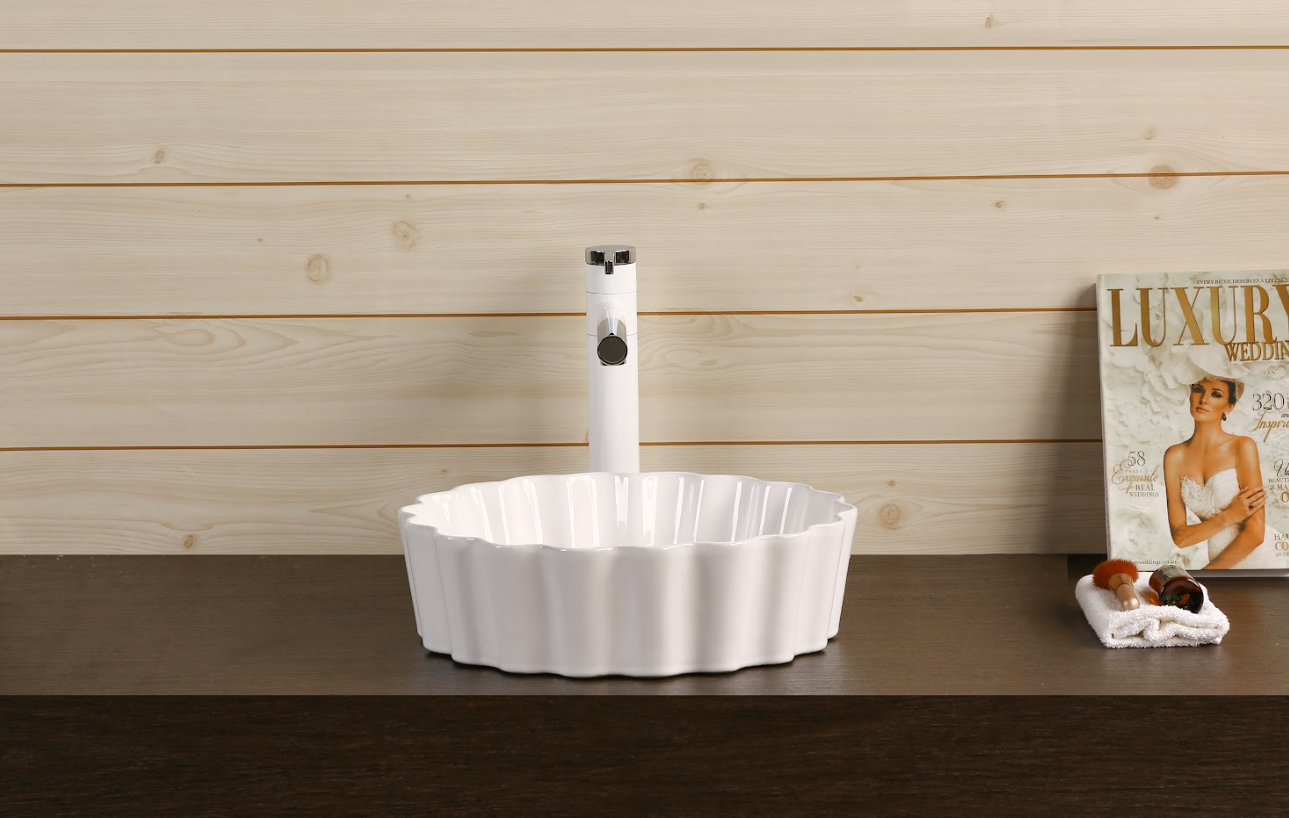 Infinity Gloss White Ceramic Round Above Counter Art Basin 385*385*110mm