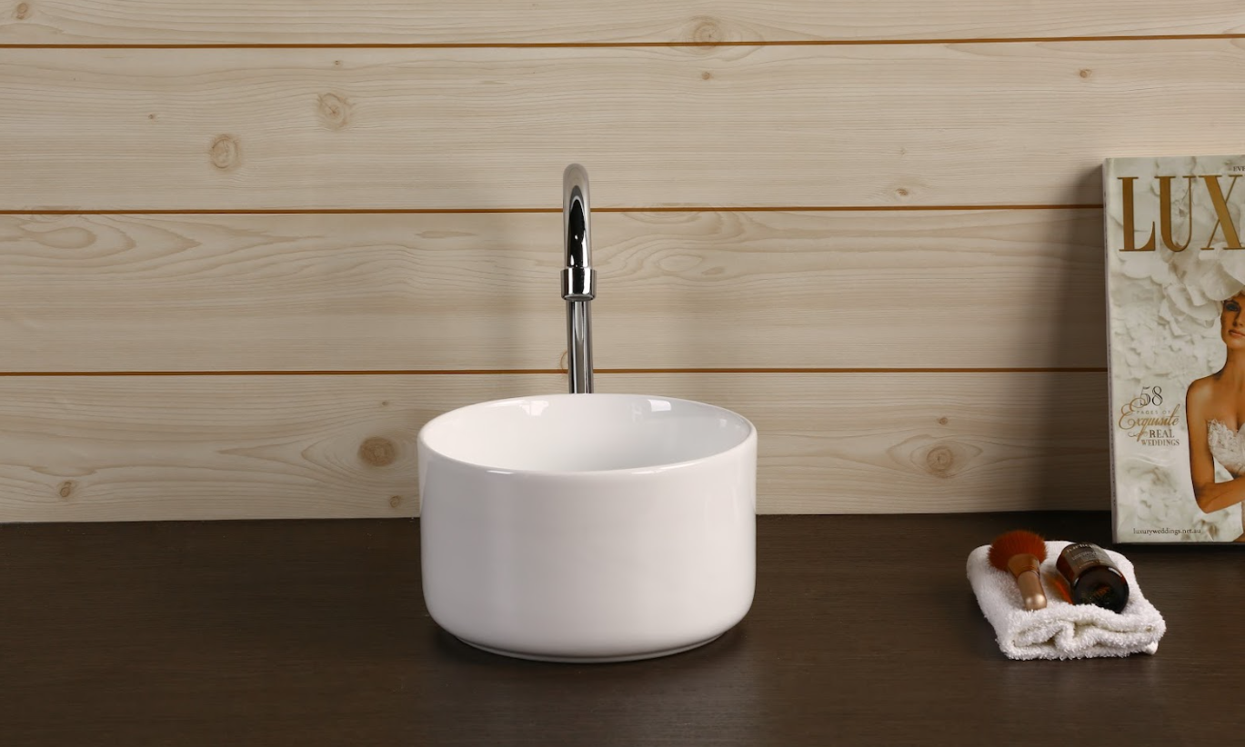 Infinity Gloss White Ceramic Round Above Counter Art Basin 220*220*130mm